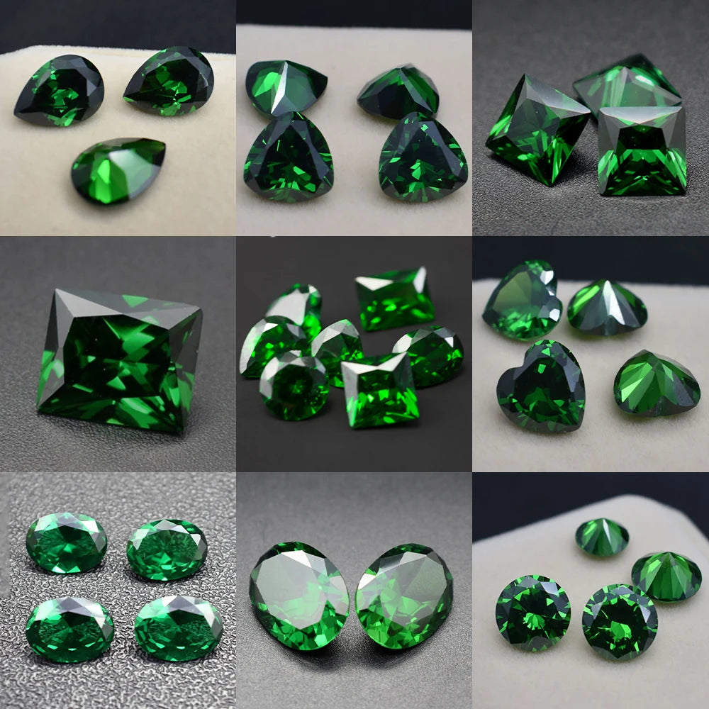 1pc Laboratory cultivation of Emerald Cultivate Gemstones Synthetic Green Emerald Used for Inlaying Bare Stones in Jewelry