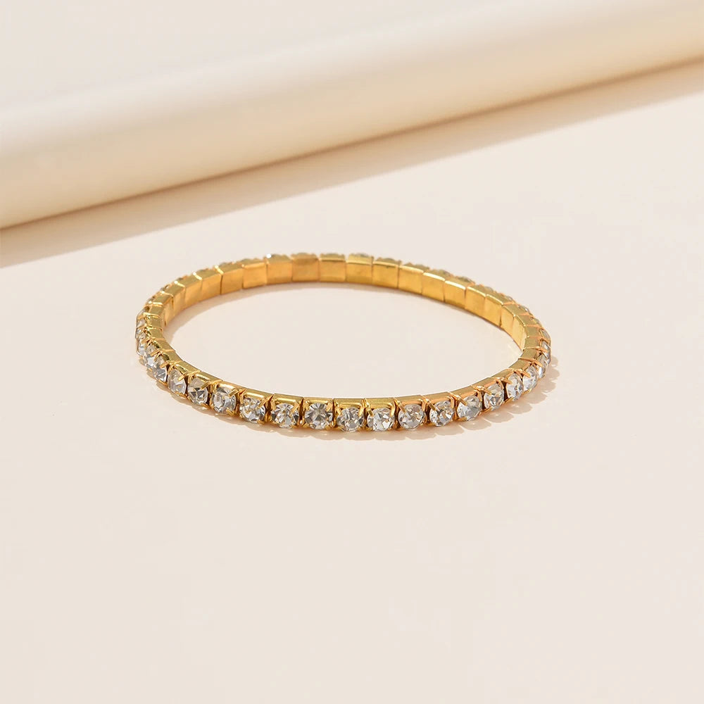 A Piece Fashionable And Versatile European American Bracelet With A High-end Exquisite And Simple Single Row Diamond Bracelet