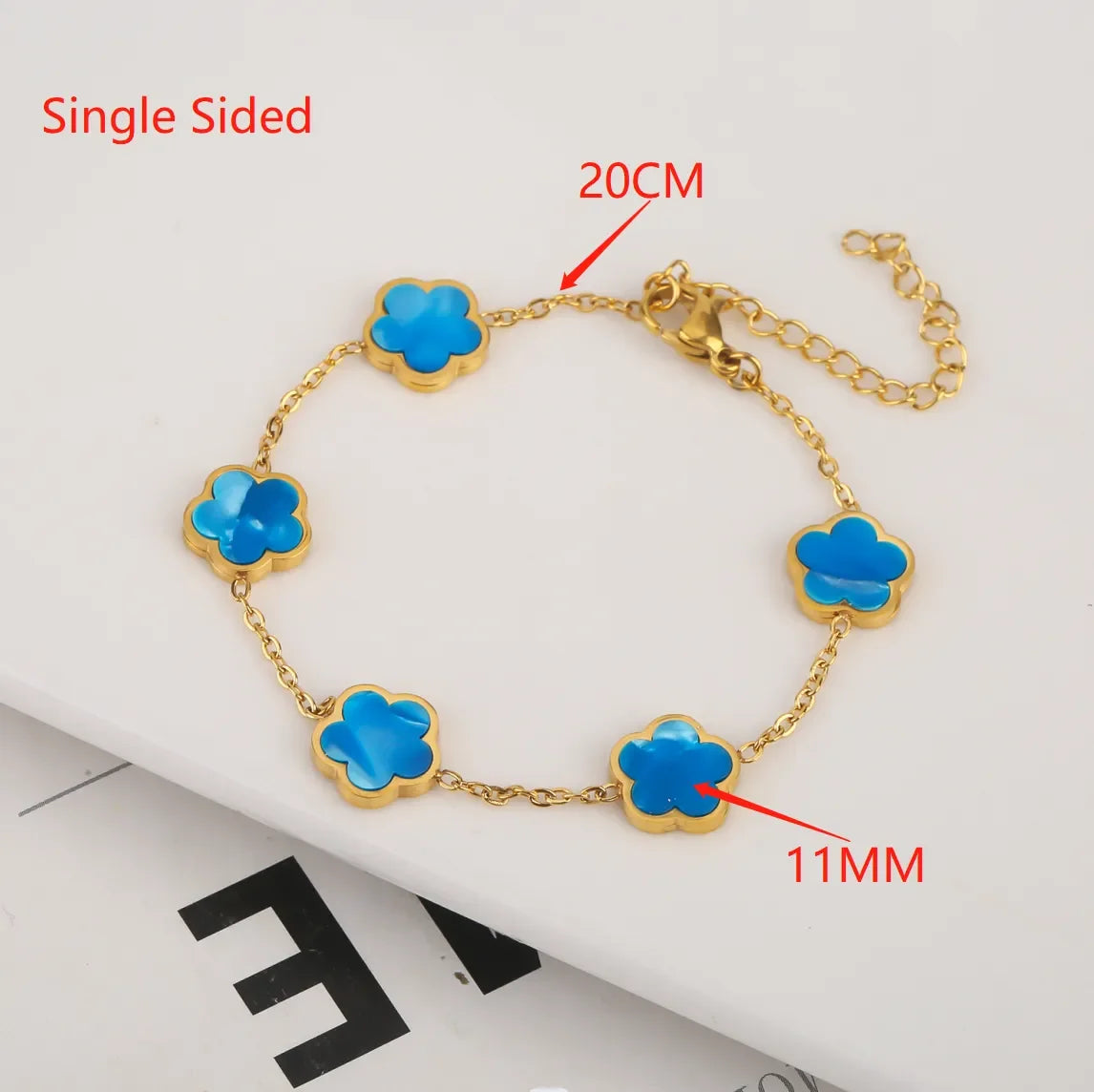 Adjustable New Design Gold Plated Stainless Steel 316L Plant Flower Bracelet With Five Leaf Petals Women's Luxury Gifts Clover