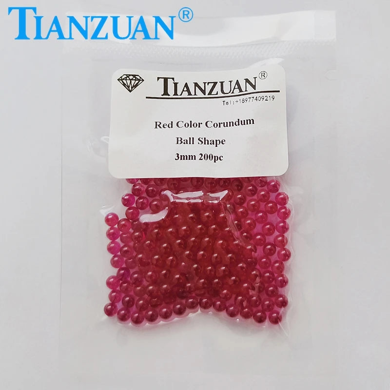 2mm to 6mm synthetic corundum ruby red color ball sphere shape stone beads loose stone without hole