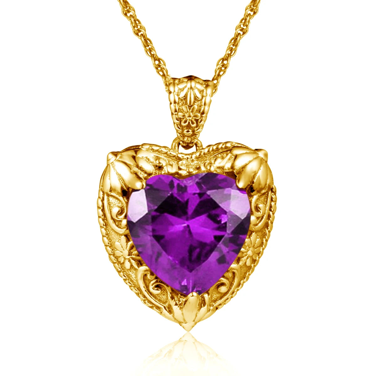 Szjinao Gold Red Ruby Heart Necklace For Women With Stone 15*15mm Victorian Pendant Royal Luxury Jewelry Valentine Day Gift Sale