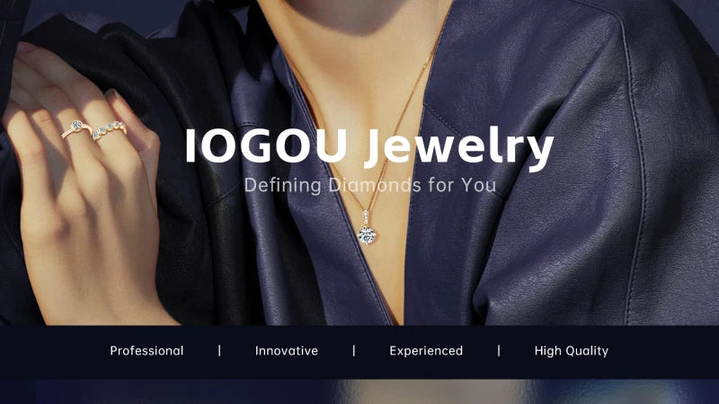 IOGOU Luxury 3.6CTTW All Moissanite Wedding Ring 5 Stone Sparkling Diamond Engagement Band 925 Sterling Silver Jewelry for Women