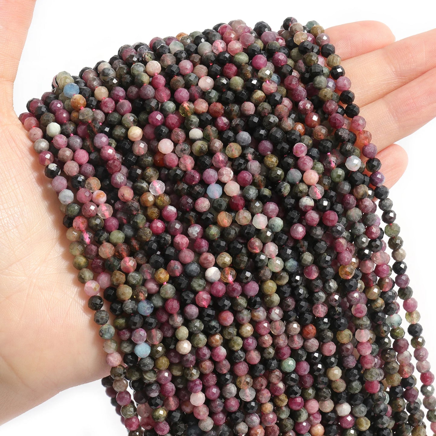 2 3 4mm 15" Natural African Emerald Bead Small Faceted Stones Round Loose Stone Beads For DIY Bracelet Necklace Jewelry Making