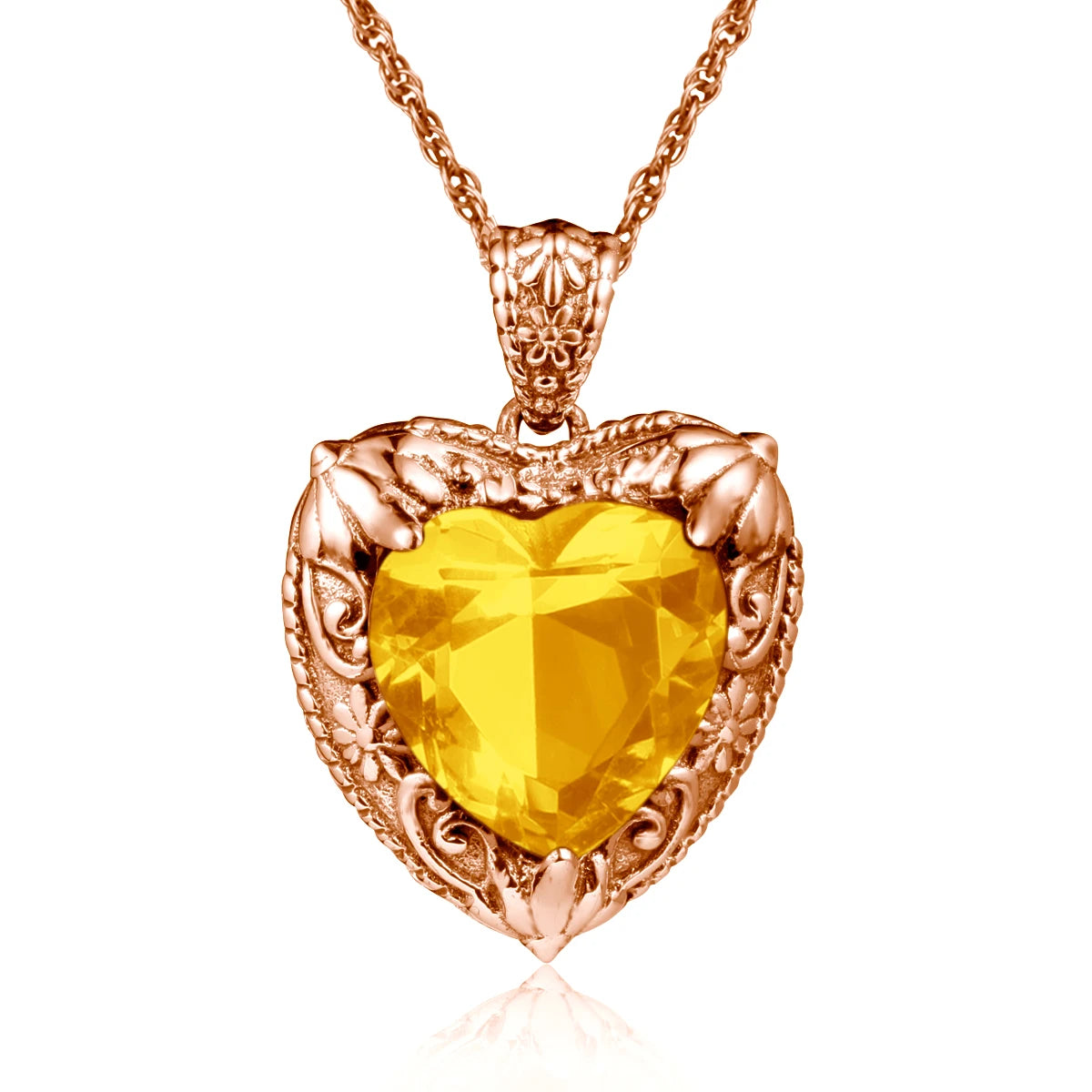 Szjinao Gold Red Ruby Heart Necklace For Women With Stone 15*15mm Victorian Pendant Royal Luxury Jewelry Valentine Day Gift Sale