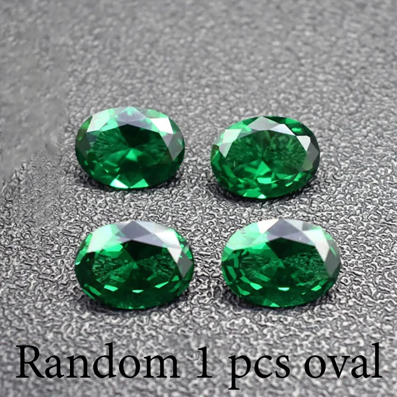 1pc Laboratory cultivation of Emerald Cultivate Gemstones Synthetic Green Emerald Used for Inlaying Bare Stones in Jewelry