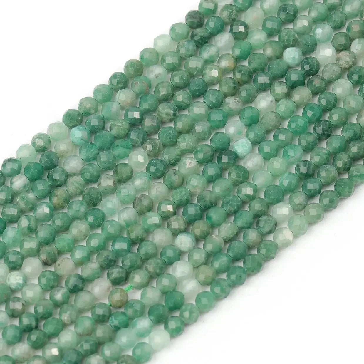 2 3 4mm 15" Natural African Emerald Bead Small Faceted Stones Round Loose Stone Beads For DIY Bracelet Necklace Jewelry Making