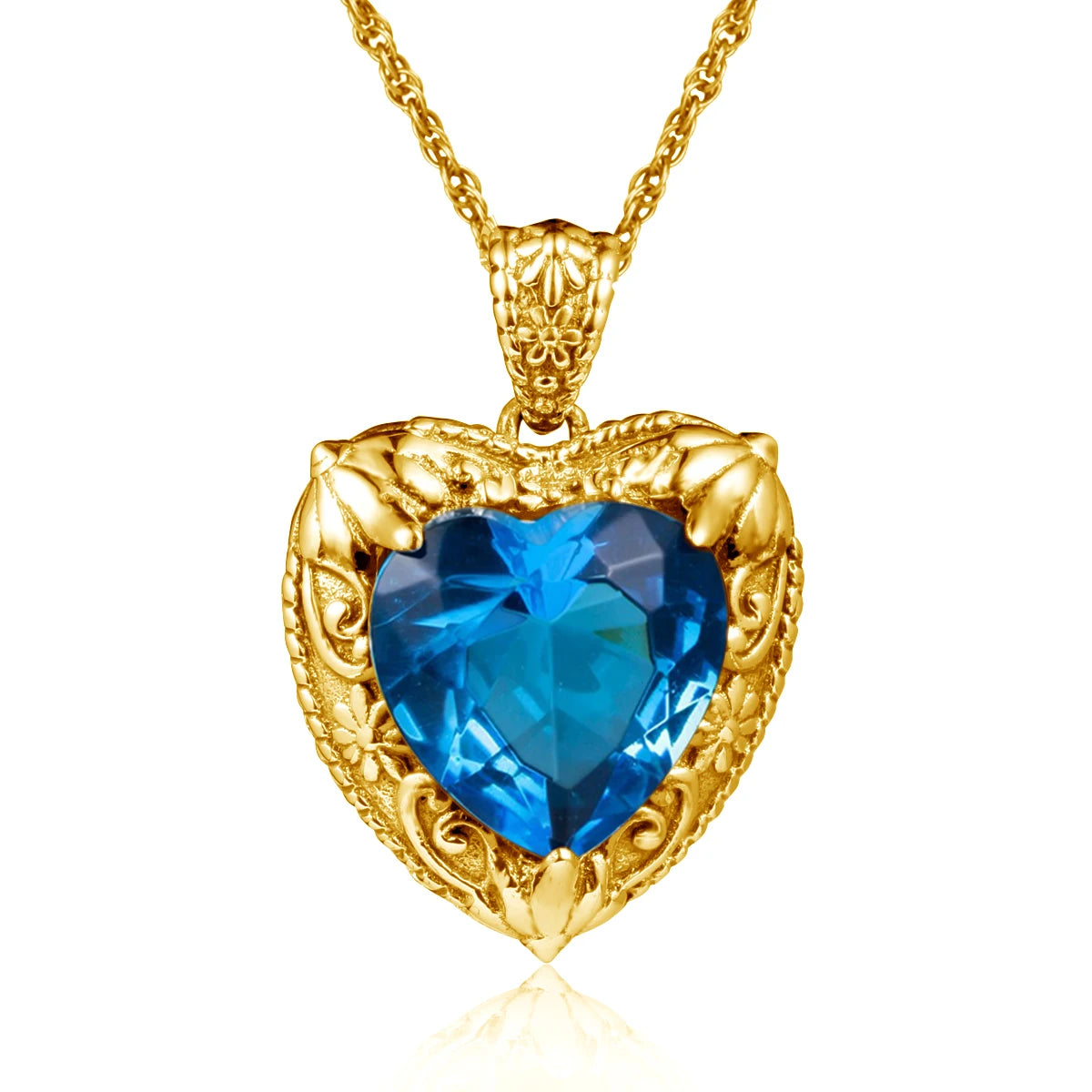 Szjinao Gold Red Ruby Heart Necklace For Women With Stone 15*15mm Victorian Pendant Royal Luxury Jewelry Valentine Day Gift Sale