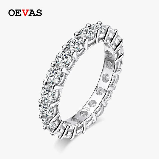 OEVAS 2.2 Carat 3MM Moissanite Full Circle Row Diamond Ring 925 Sterling Silver Pass Diamond Test For Women Wedding Fine Jewelry