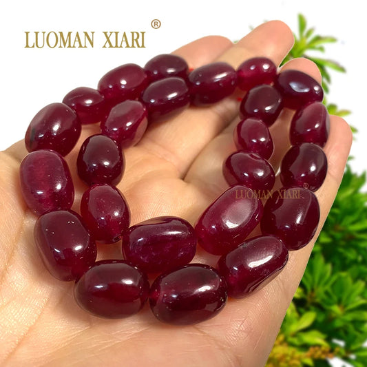 Natural Chalcedony Dark Red Ruby Color Stone Irregular Chips Loose Spacer Beads for Jewelry Making Diy Earrings Accessories