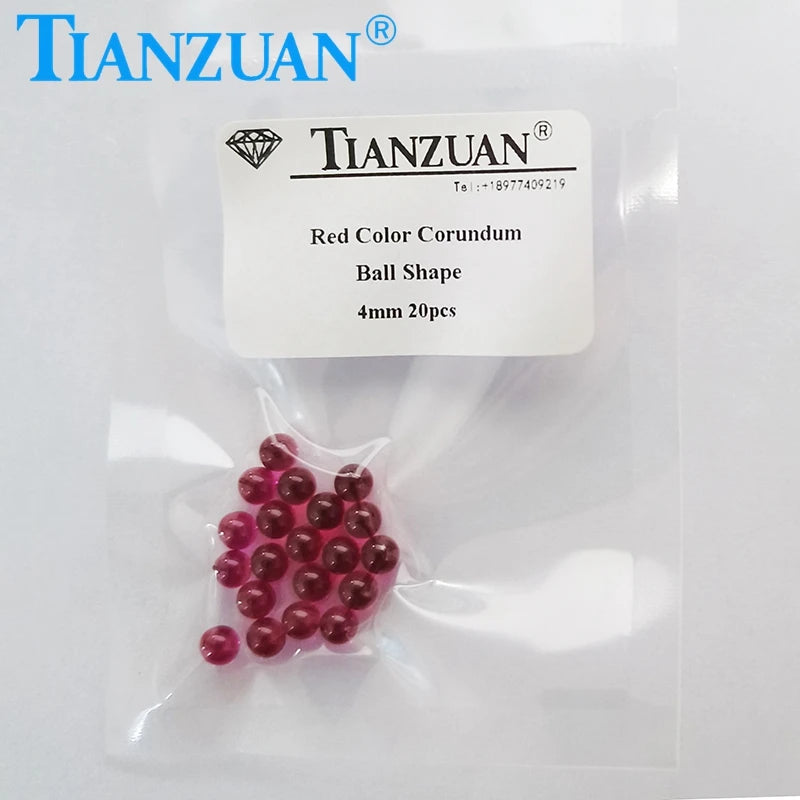 2mm to 6mm synthetic corundum ruby red color ball sphere shape stone beads loose stone without hole