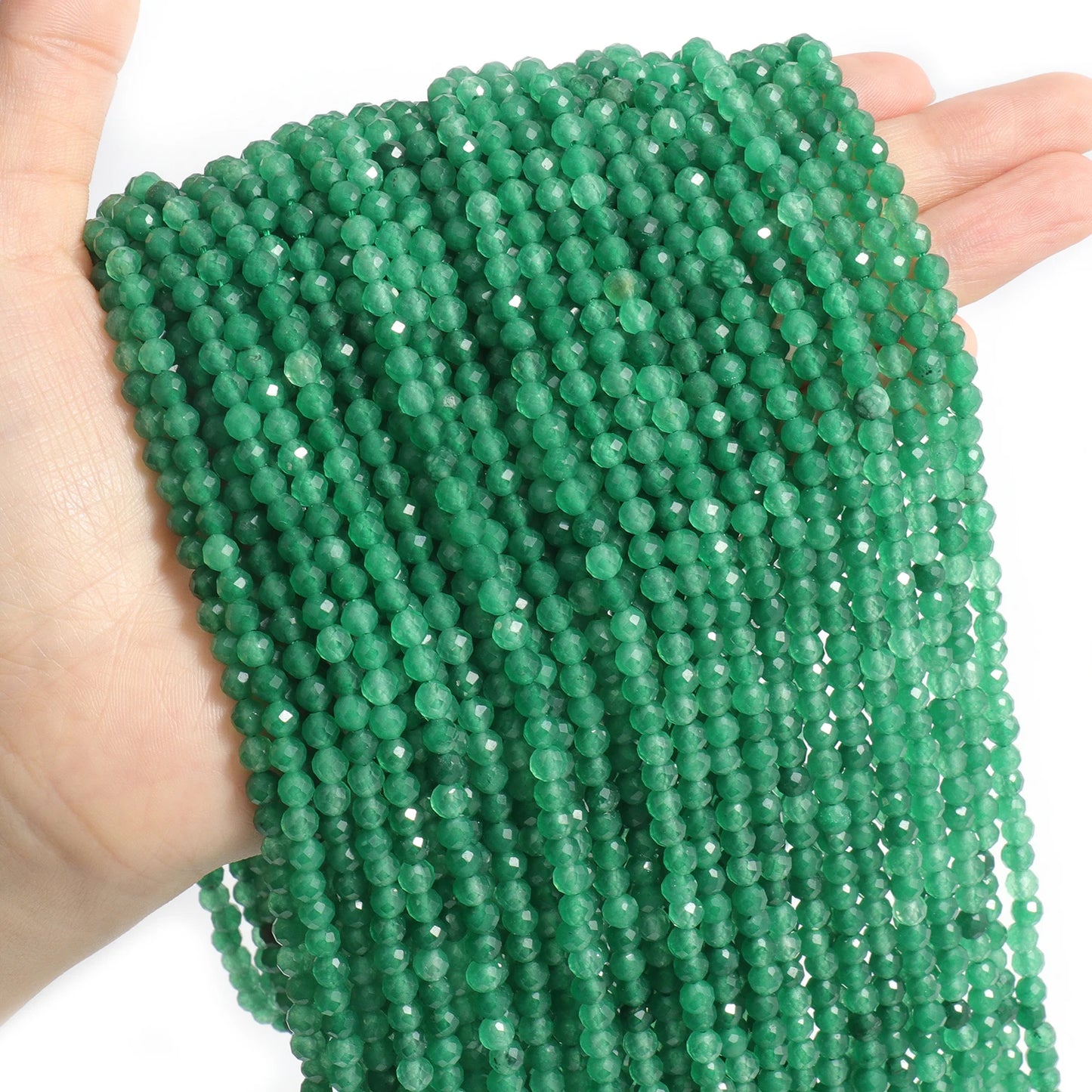 2 3 4mm 15" Natural African Emerald Bead Small Faceted Stones Round Loose Stone Beads For DIY Bracelet Necklace Jewelry Making