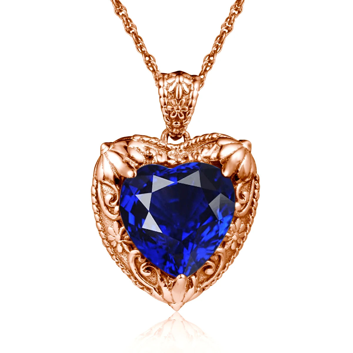 Szjinao Gold Red Ruby Heart Necklace For Women With Stone 15*15mm Victorian Pendant Royal Luxury Jewelry Valentine Day Gift Sale